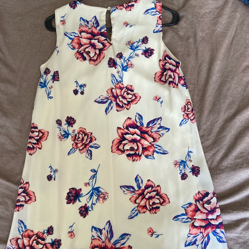 White floral mini dress